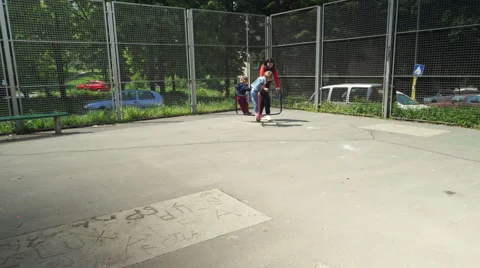 Kids Playing and Having Fun on Playground Stock Footage 63279801