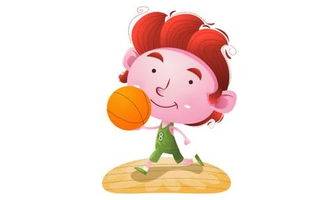 Kids Playing Basket Illustrazione stock