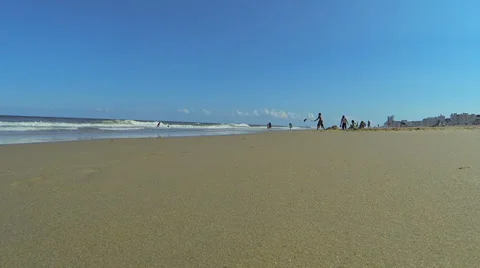 Kids Playing on the Beach Stock Footage 36134944