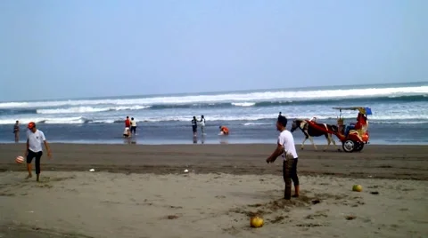 Kids Playing on the Beach Video stock 41106168