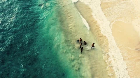 Kids playing on beach Video stock 245012329