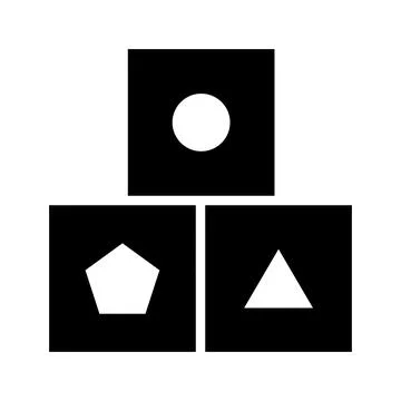 Kids playing blocks or cubes vector design isolated on white background Stock Illustration