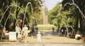 Kids playing with colorful balloons in park. People enjoying bright sunny day HD Footage