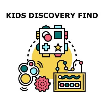 Kids playing with developmental toys exploring early learning concepts Stock Illustration