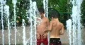 Kids Playing in Fountain HD Footage