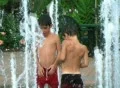 Kids Playing in Fountain Footage