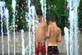 Kids Playing in Fountain Footage