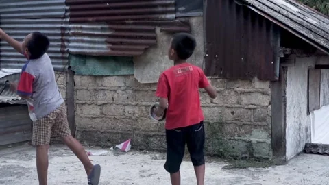 Kids playing kites Stock Footage 254338650