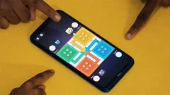 mobile game Ludo Club is launched on a s, Stock Video