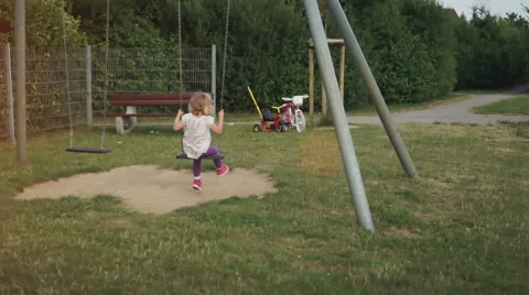 Kids Playing on Playground Stock Footage 53004056