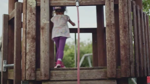 Kids Playing on Playground Stock Footage 53004093
