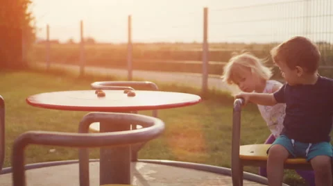 Kids Playing on Playground Stock Footage 53004911
