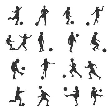 children playing silhouette vector free