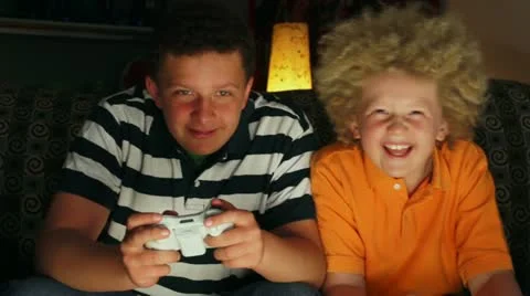 Kids Playing Video Games Stock Footage