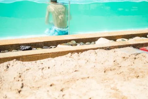 Kids in the pool Stock Photos