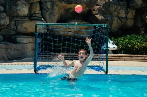 Kids in pool Stock Photos
