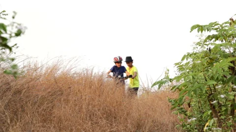 Kids Practicing Off Road Biking Stock Footage 58783440
