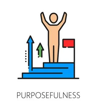 Kids purposefulness cognitive ability line icon Stock Illustration