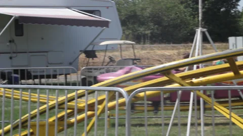 Kids Roller Coaster Stock Footage 27816691