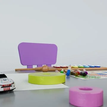 Kids round table Stock Illustration