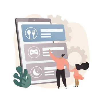 Kids routine app abstract concept vector illustration. Stock Illustration