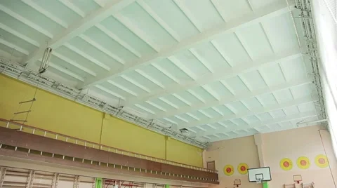 The kids run around in the gym class Stock Footage 53751733