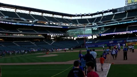 Kids Run The Bases At Mets Baseball Stock Footage 264043061
