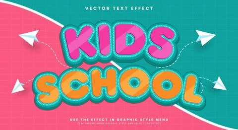 Kids School 3D editable text effect イラスト素材