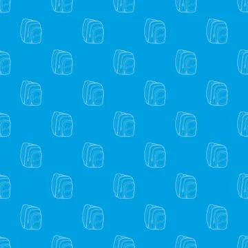 Kids school bag pattern seamless blue Illustrazione stock