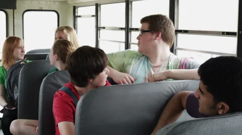 Kids on school bus Stock Footage 30728403