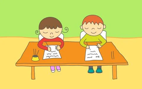 Kids at school Stock Illustration