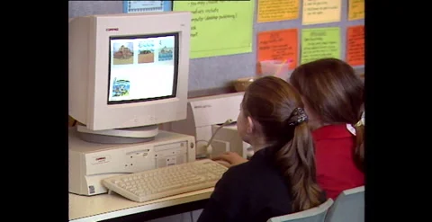 Kids at School Learning Computers (1998) Stock-Footage 310223618