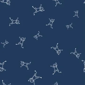 Kids seamless pattern in doodle style. Stock Illustration