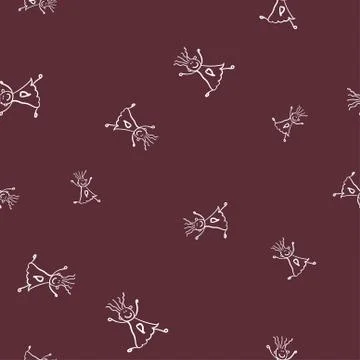 Kids seamless pattern in doodle style. Stock Illustration