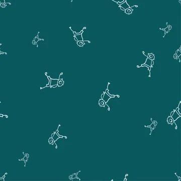 Kids seamless pattern in doodle style. Stock Illustration
