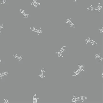 Kids seamless pattern in doodle style. Stock Illustration