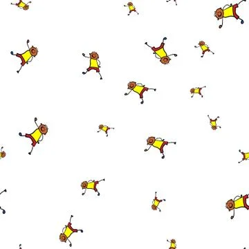 Kids seamless pattern in doodle style. Stock Illustration