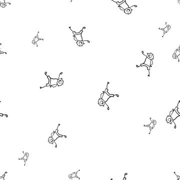 Kids seamless pattern in doodle style. Stock Illustration