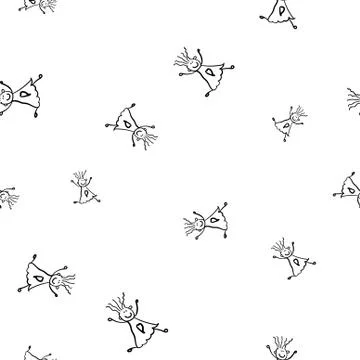 Kids seamless pattern in doodle style. Illustrazione stock
