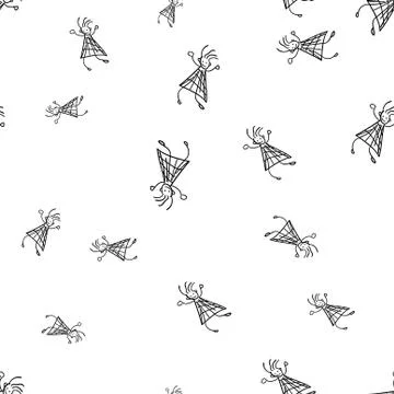 Kids seamless pattern in doodle style. Stock Illustration