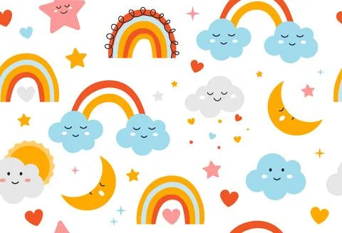 Kids seamless pattern Illustrazione stock