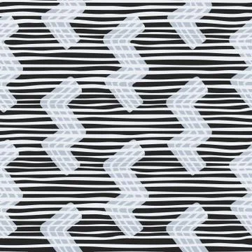 Kids seamless pattern with light blue zigzag elements. White background with  Stock Illustration