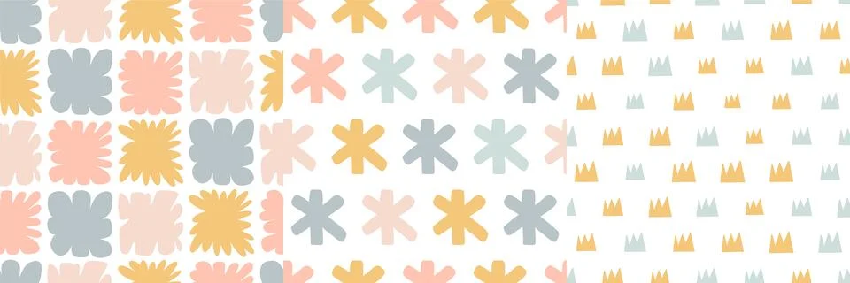 Kids seamless pattern set. Stock Illustration