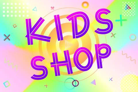 Kids shop text Illustrazione stock