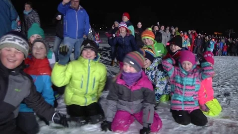 KIDS AT SKI SHOW 2 Stock Footage 121443510