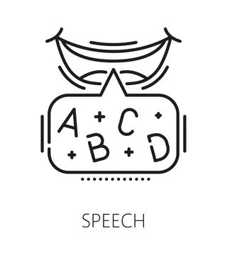 Kids speech cognitive ability line icon or symbol Illustrazione stock