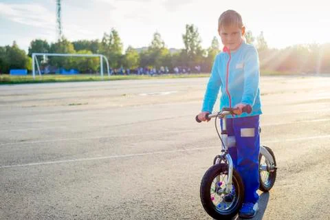 Kids on a stadium Stock Photos
