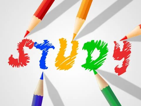 Kids study indicating school educated and development Stock Illustration