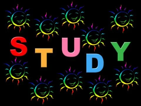 Kids study representing educating childhood and youngsters Stock Illustration