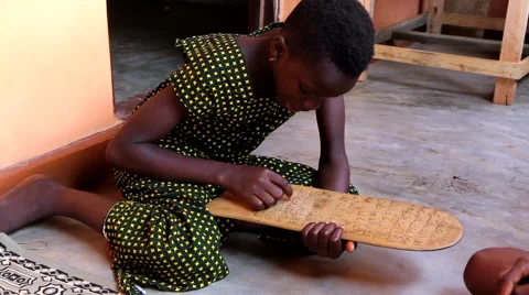 Kids studying and learning islamic religion Bisseau - Guinea Africa Stock Footage 68787822